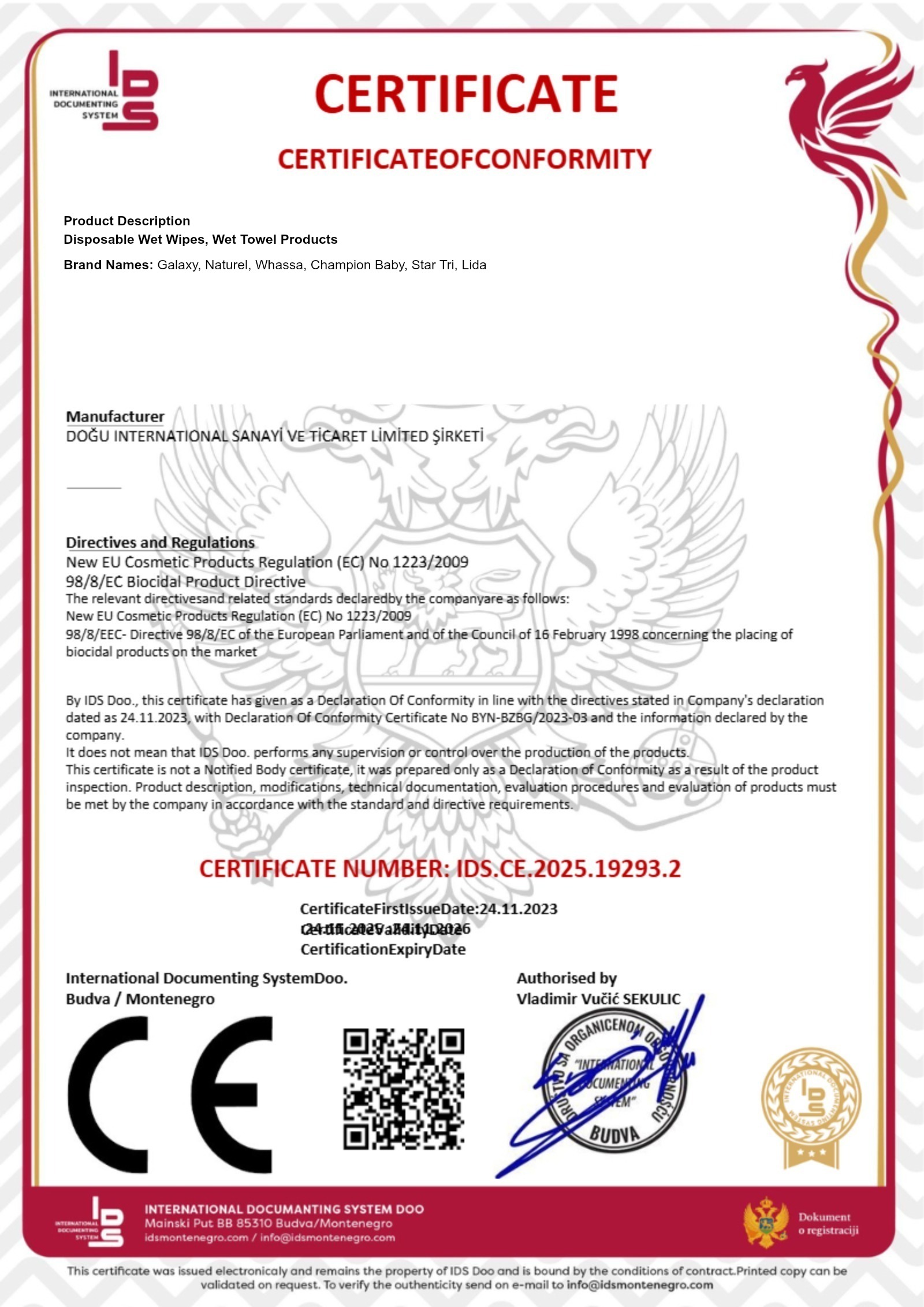 CE 1223/2009 Wet Wipes (EN)